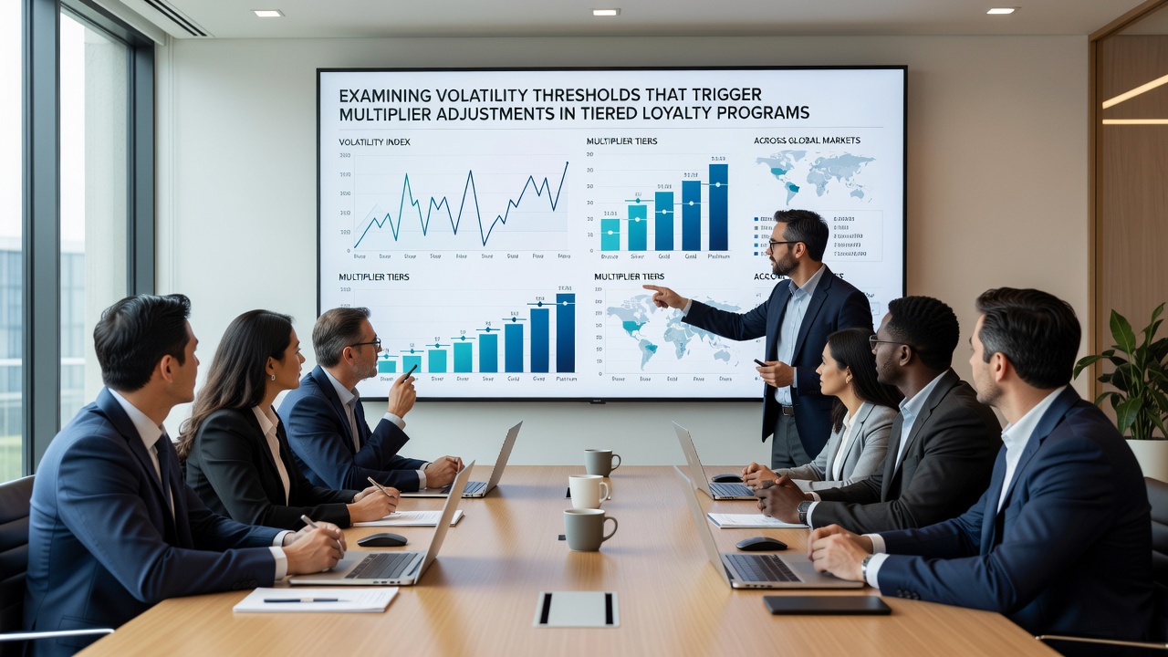 Data visualization of volatility thresholds and loyalty multiplier adjustments at casino venues