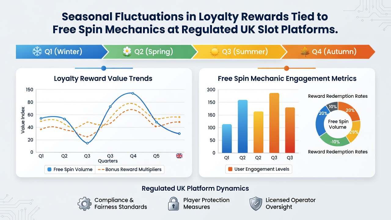 Comparative charts of free spin loyalty rewards across UK slot seasons