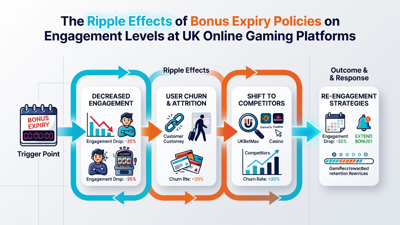 Charts displaying engagement metrics and bonus expiry timelines on gaming sites